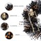 Halloween Lighted Black Rose with Orange Glitter Urn Porch Trees and Wreath/Teardrop Set